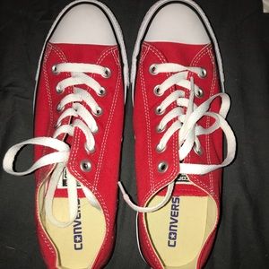 Brand new red low top converse